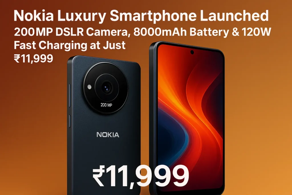 Nokia Luxury Smartphone Launched — 200MP DSLR Camera, 8000mAh Battery & 120W Fast Charging at Just ₹11,999!