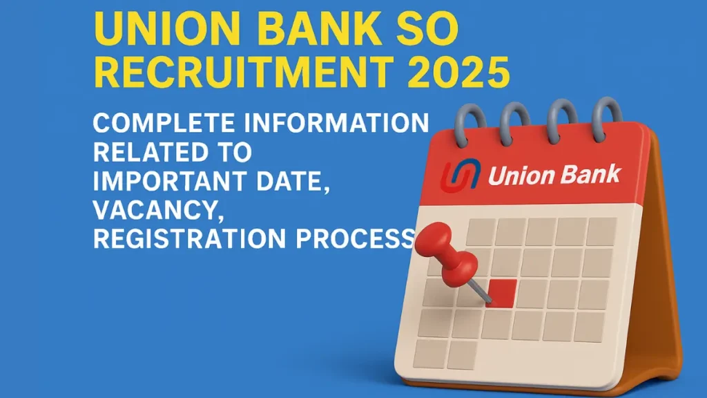 Union Bank SO Recruitment 2025 Complete information related to Important Date, Vacancy, Registration Process