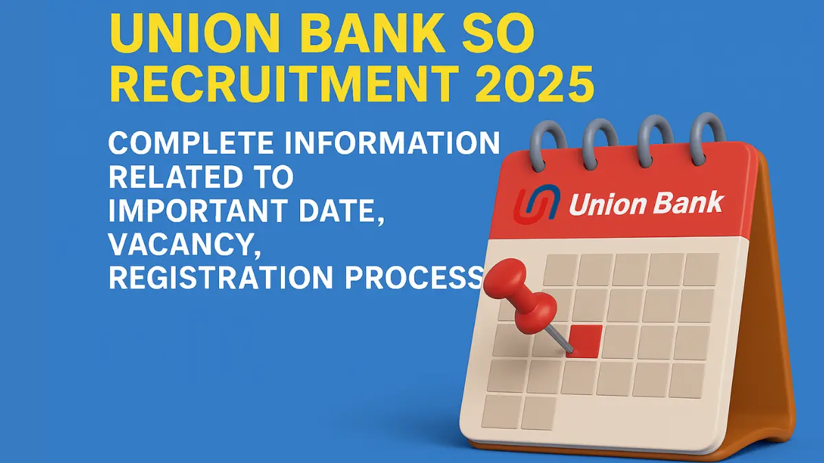 Union Bank SO Recruitment 2025 Complete information related to Important Date, Vacancy, Registration Process