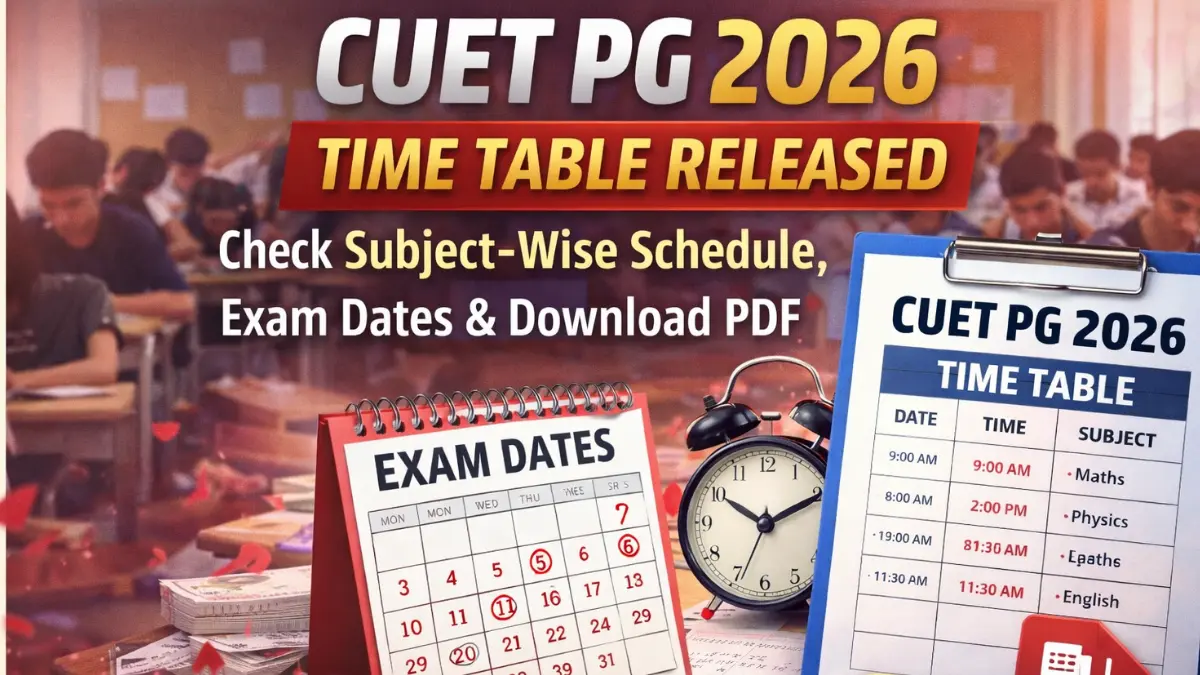CUET PG 2026 Time Table Released Check Subject-Wise Schedule, Exam Dates & Download PDF