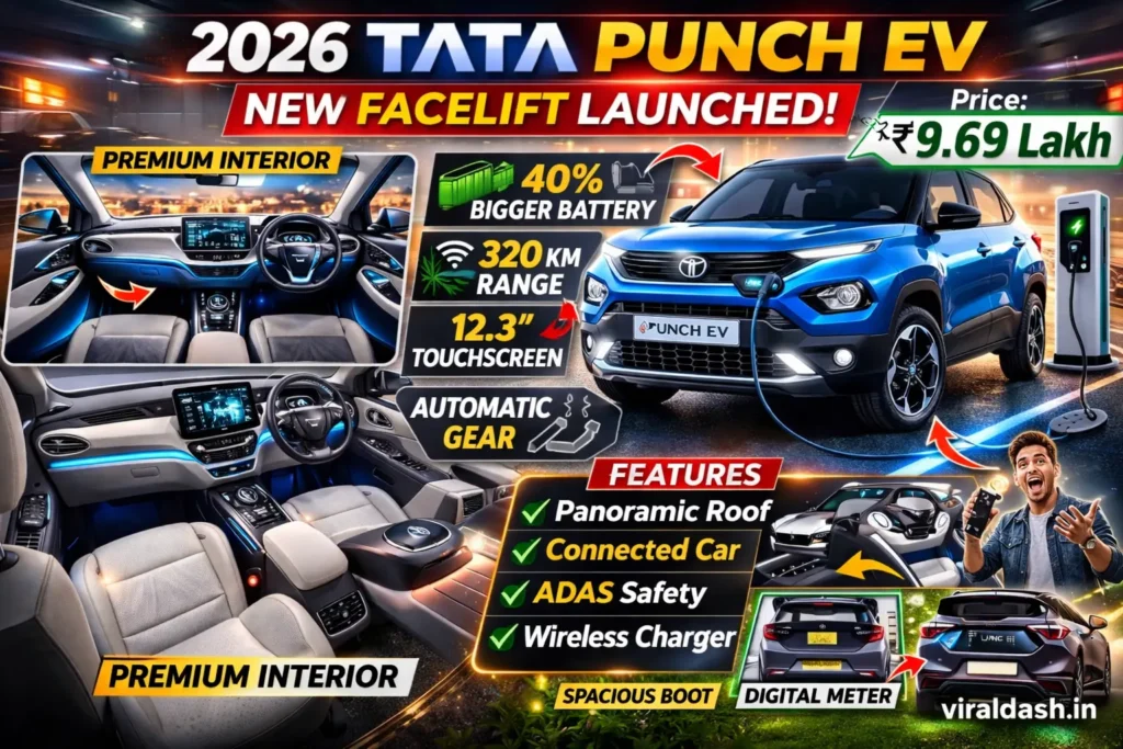 The 2026 Tata Punch EV facelift is officially here with 30kWh & 40kWh batteries, up to 468 km range, refreshed styling, and prices starting at just ₹9.69 lakh.