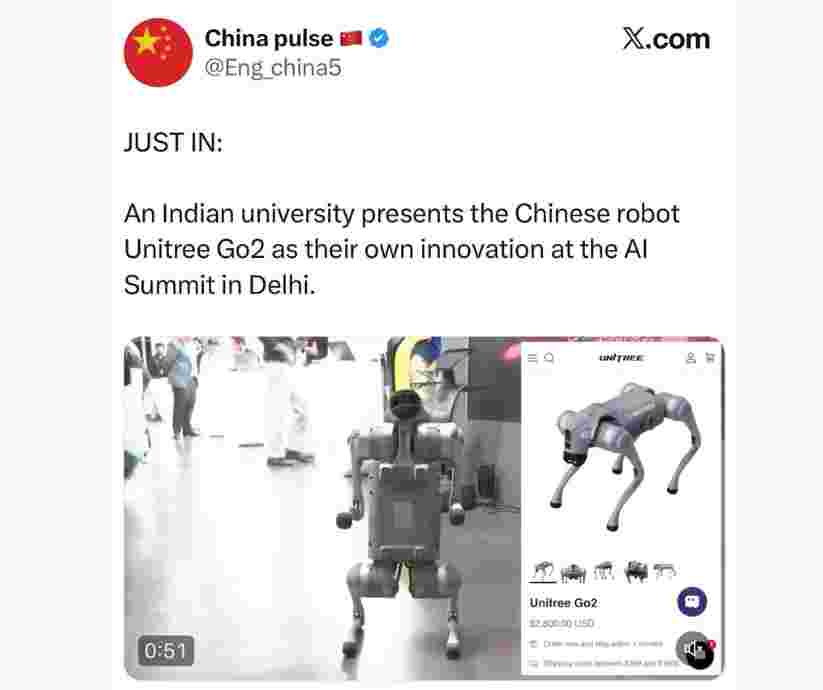 Galgotias University AI Summit Row Chinese Robodog Orion