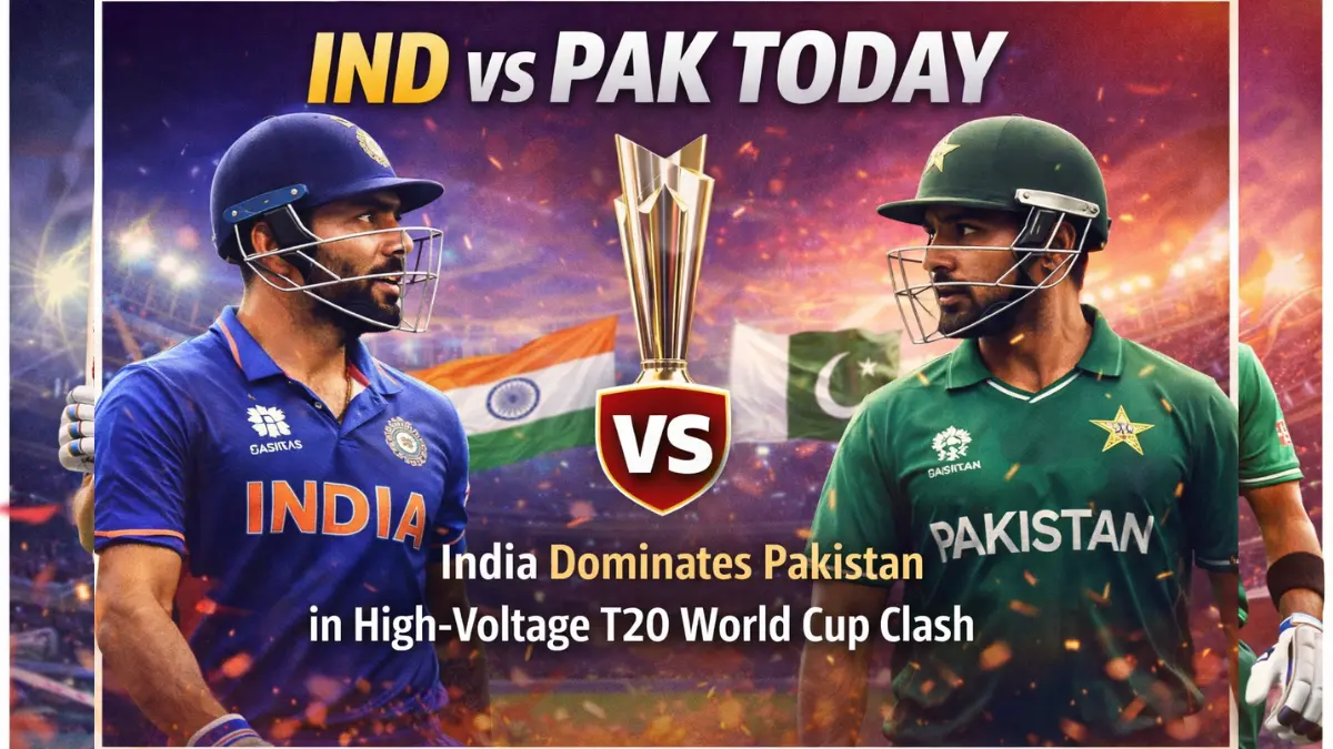 IND vs PAK Today: India Dominates Pakistan in High-Voltage T20 World Cup Clash