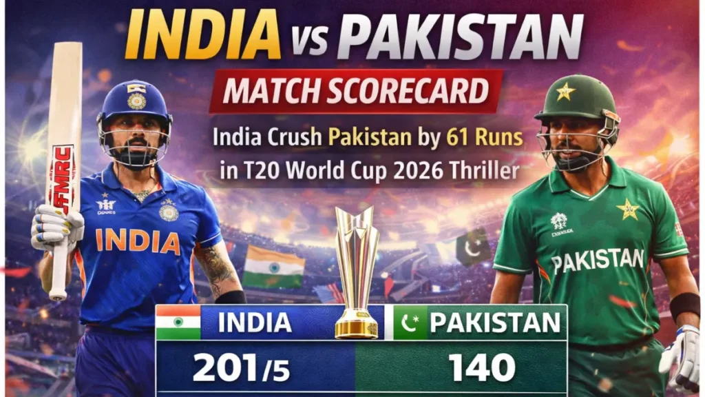 India vs Pakistan Match Scorecard: India Crush Pakistan by 61 Runs in T20 World Cup 2026 Thriller