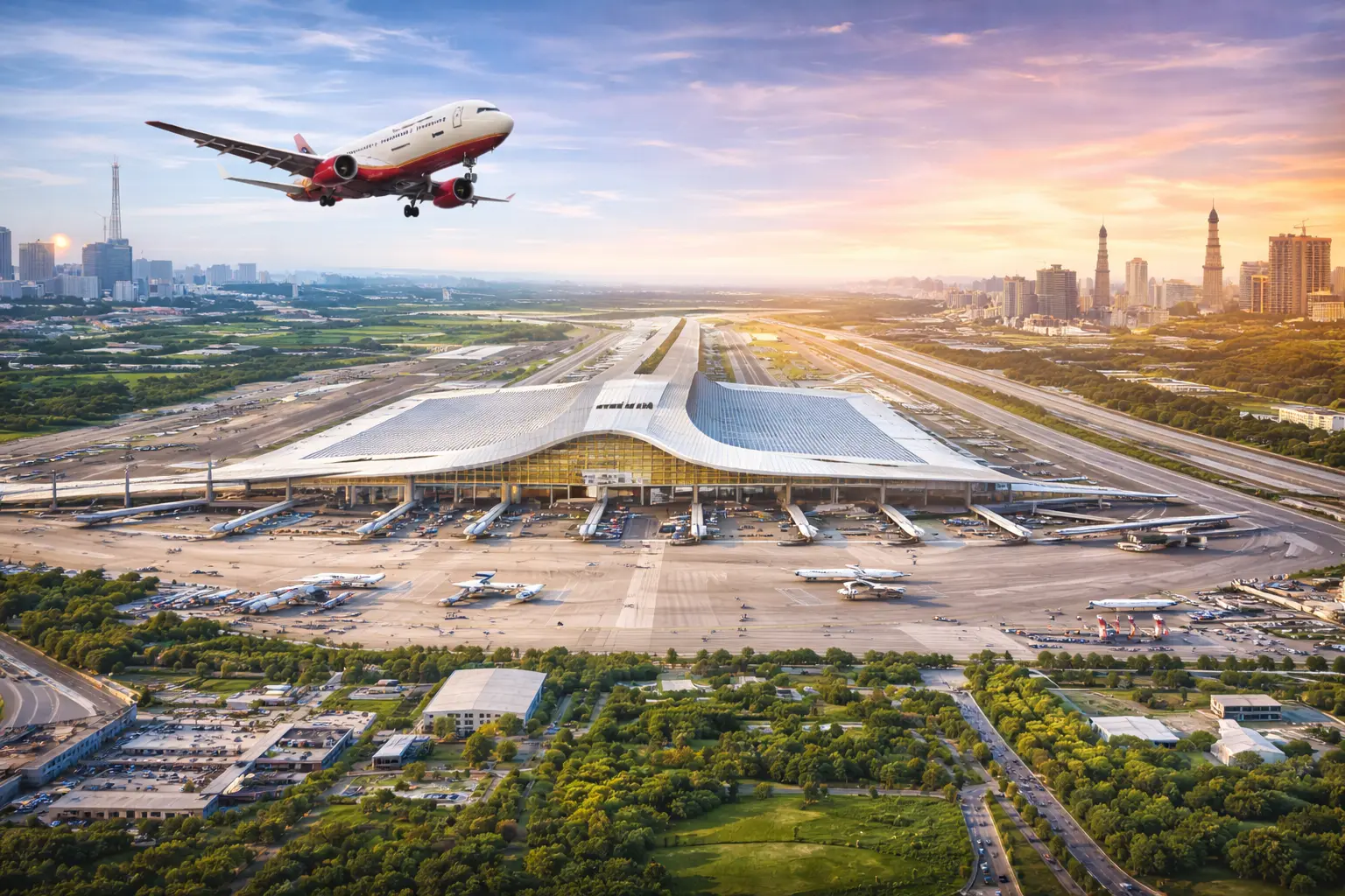 Noida International Airport Jewar exterior design