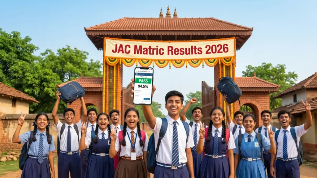 Jharkhand Board 10th students celebrating their success after the JAC 10th Result 2026 announcement.